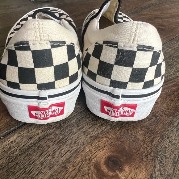 Vans Black and White Checkerboard Slip-On Sneakers Women's 7 / Men's 5.5 - Picture 4 of 5